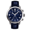 TISSOT PRC 200 Chronograph Men’s Quartz Swiss Made Blue Leather Strap Blue Dial 42mm Watch T055.417.16.047.00