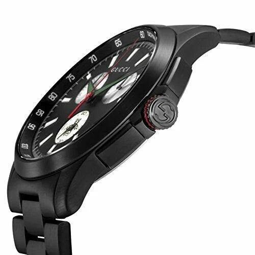 Gucci Men’s Swiss Made Quartz Black Stainless Steel Black Dial 44mm Watch YA126268