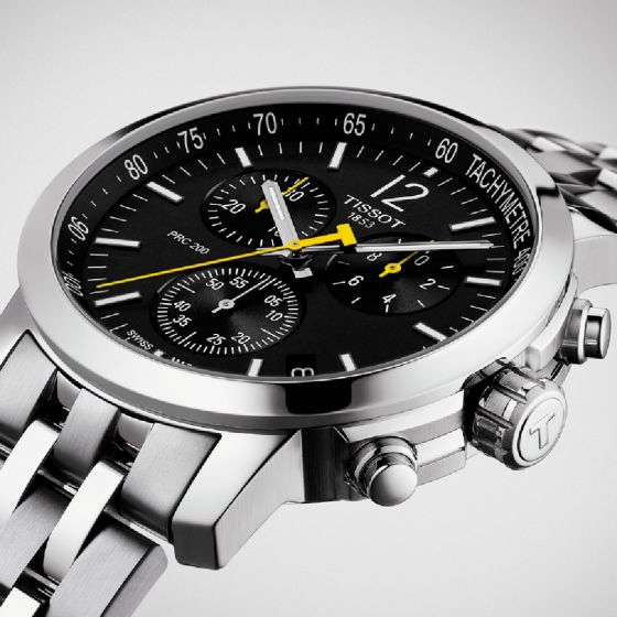 TISSOT PRC 200 Chronograph Men’s Quartz Swiss Made Stainless Steel Black Dial 42mm Watch T055.417.11.057.00