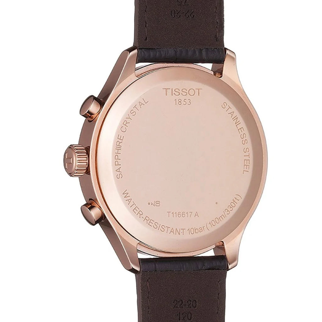 TISSOT Men’s Quartz Swiss Made Brown Leather Strap Silver Dial 45mm Watch T116.617.36.037.00