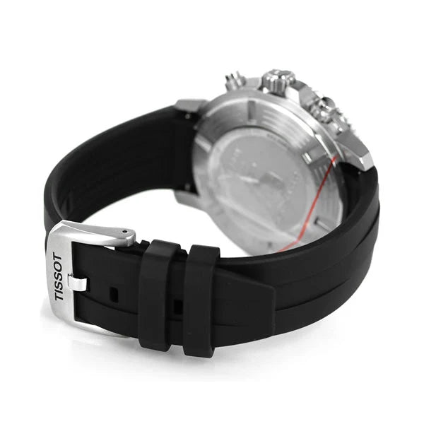TISSOT Seastar 1000 Men’s Chronograph Quartz Swiss Made Black Silicone Strap Blue Dial 45mm Watch T120.417.17.041.00