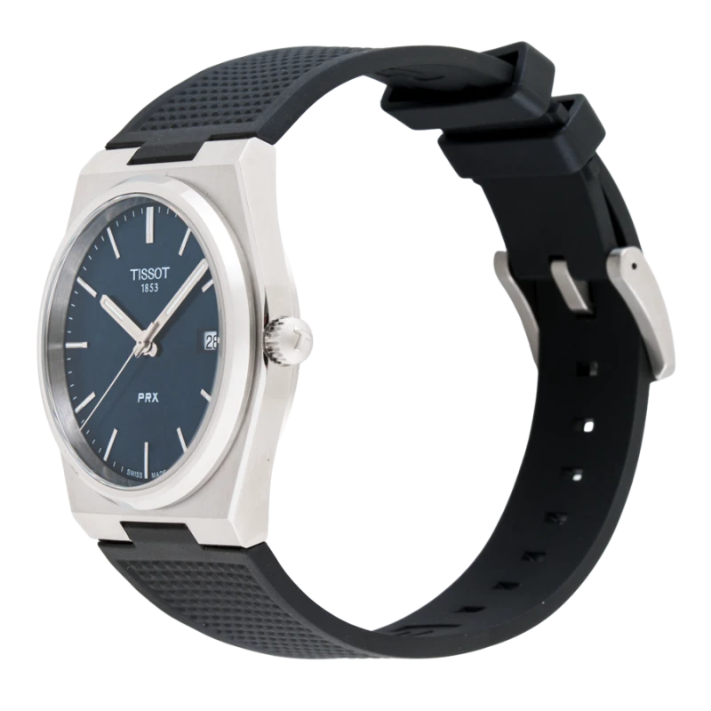 TISSOT PRX Men’s Quartz Swiss Made Black Silicone Strap Blue Dial 40mm Watch T137.410.17.041.00