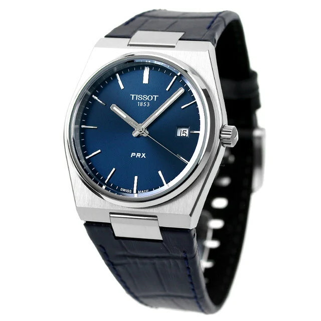 TISSOT PRX Men’s Quartz Swiss Made Blue Leather Strap Blue Dial 40mm Watch T137.410.16.041.00