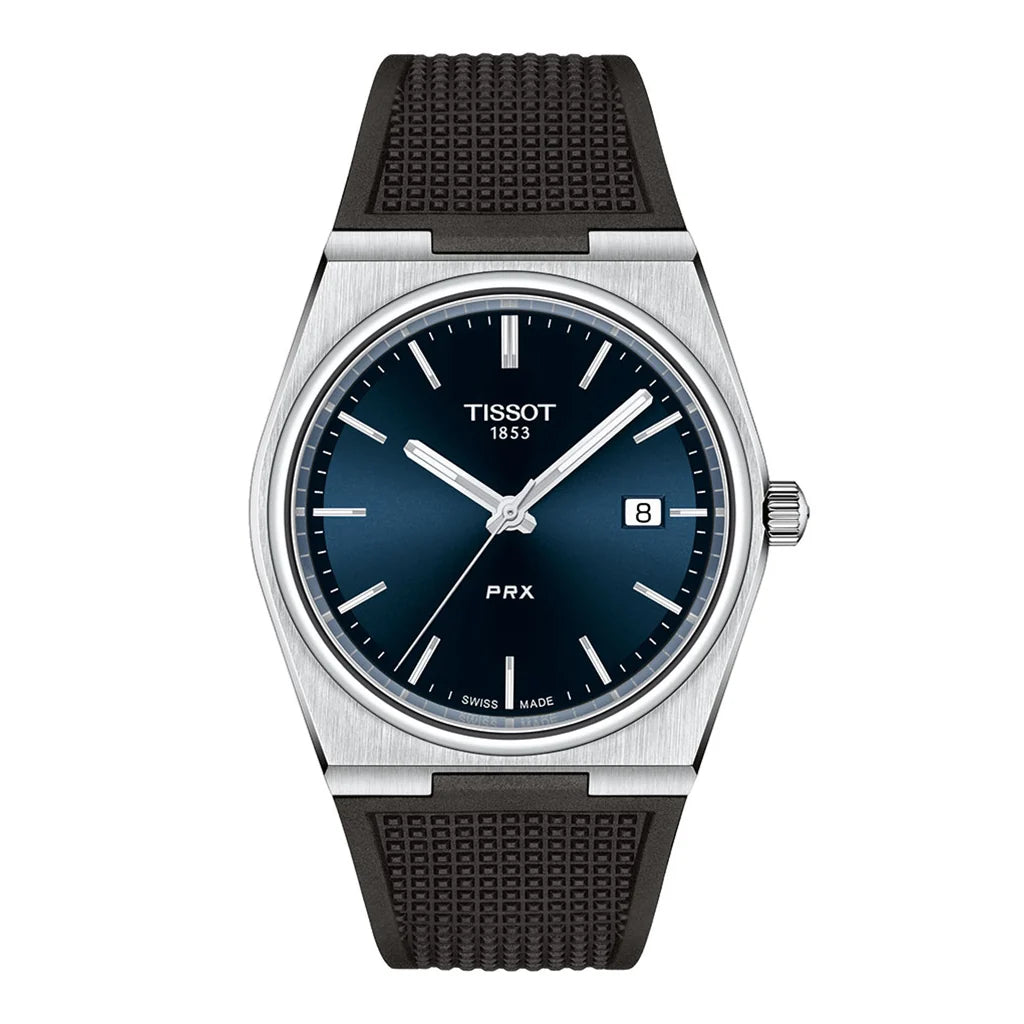 TISSOT PRX Men’s Quartz Swiss Made Black Silicone Strap Blue Dial 40mm Watch T137.410.17.041.00