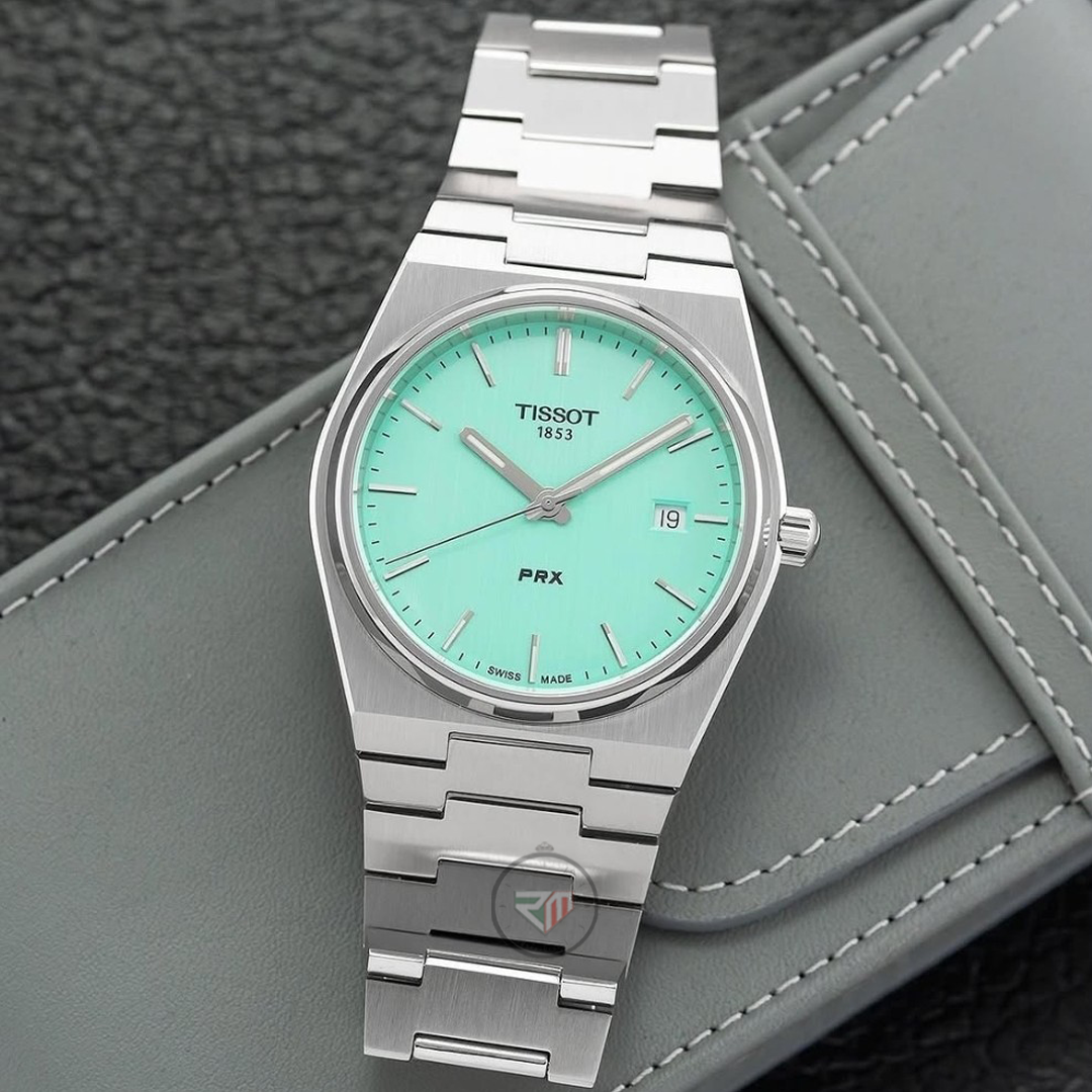 TISSOT PRX Men’s Swiss Made Quartz Stainless Steel Light Green Dial 40mm Watch T137.410.11.091.01