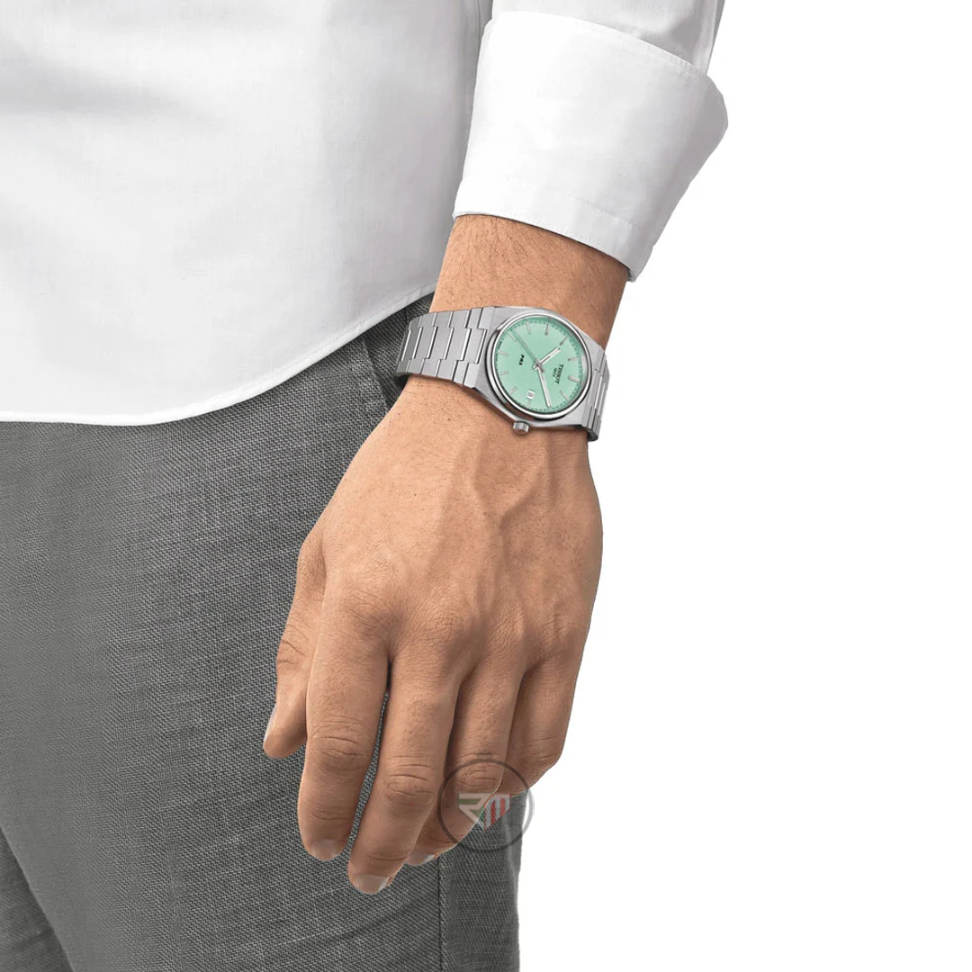 TISSOT PRX Men’s Swiss Made Quartz Stainless Steel Light Green Dial 40mm Watch T137.410.11.091.01