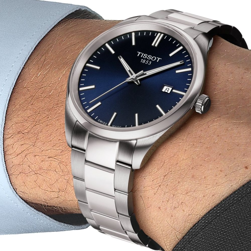 TISSOT Men’s Quartz Swiss Made Silver Stainless Steel Blue Dial 40mm Watch T150.410.11.041.00