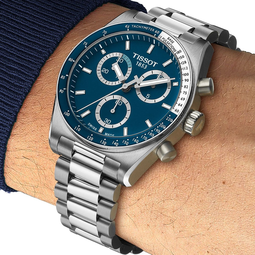 TISSOT PRS516 Men’s Quartz Swiss Made Silver Stainless Steel Blue Dial 40mm Watch T149.417.11.041.00