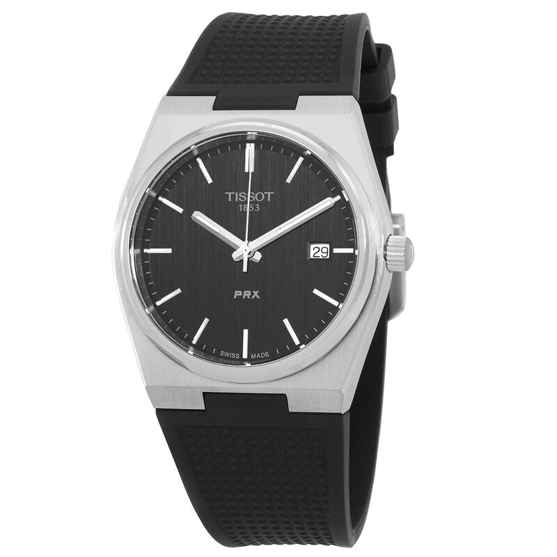 TISSOT PRX Men’s Quartz Swiss Made Black Silicone Strap Black Dial 40mm Watch T137.410.17.051.00
