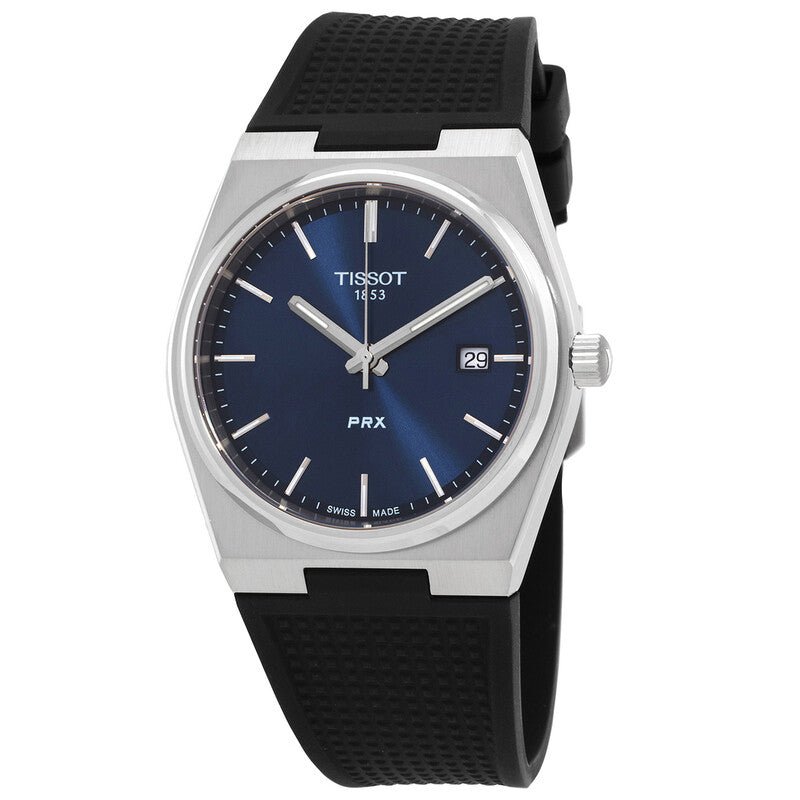 TISSOT PRX Men’s Quartz Swiss Made Black Silicone Strap Blue Dial 40mm Watch T137.410.17.041.00