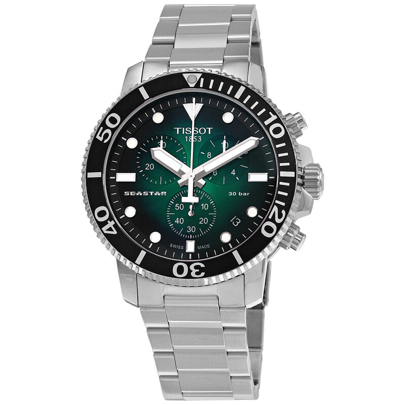 TISSOT Seastar 1000 Men’s Quartz Swiss Made Stainless Steel Green Gradient Dial 45mm Watch T120.417.11.091.01