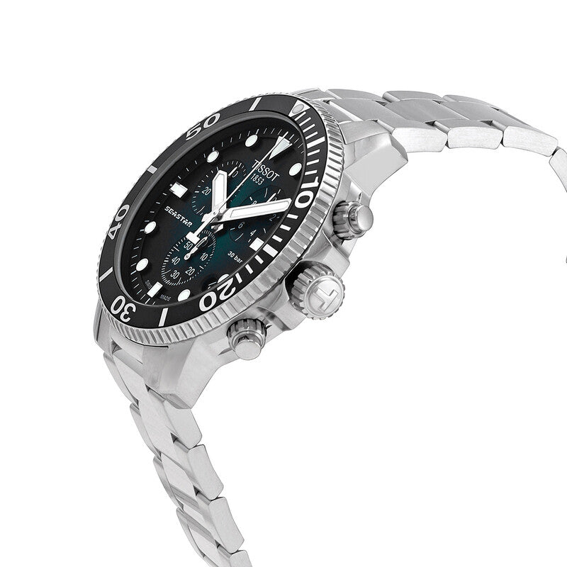 TISSOT Seastar 1000 Men’s Quartz Swiss Made Stainless Steel Green Gradient Dial 45mm Watch T120.417.11.091.01