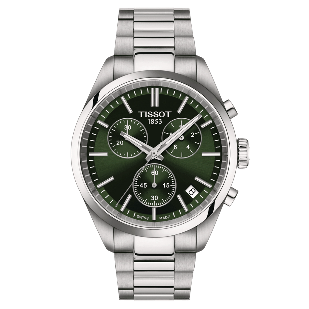 TISSOT Men’s Quartz Swiss Made Silver Stainless Steel Green Dial 40mm Watch T150.417.11.091.00