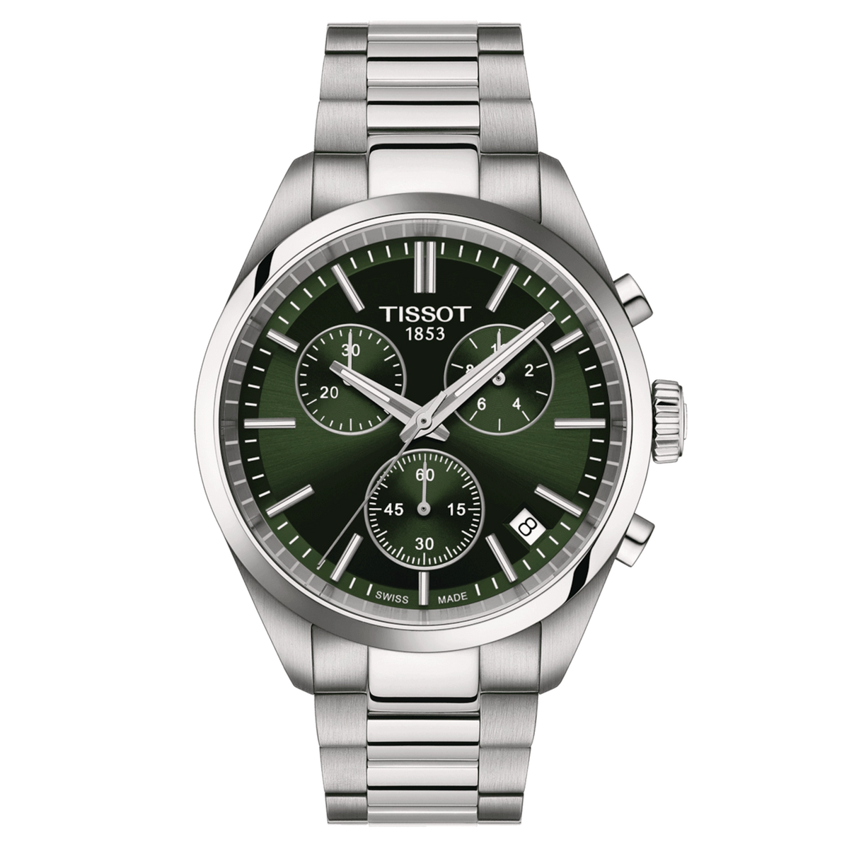 TISSOT Men’s Quartz Swiss Made Silver Stainless Steel Green Dial 40mm Watch T150.417.11.091.00