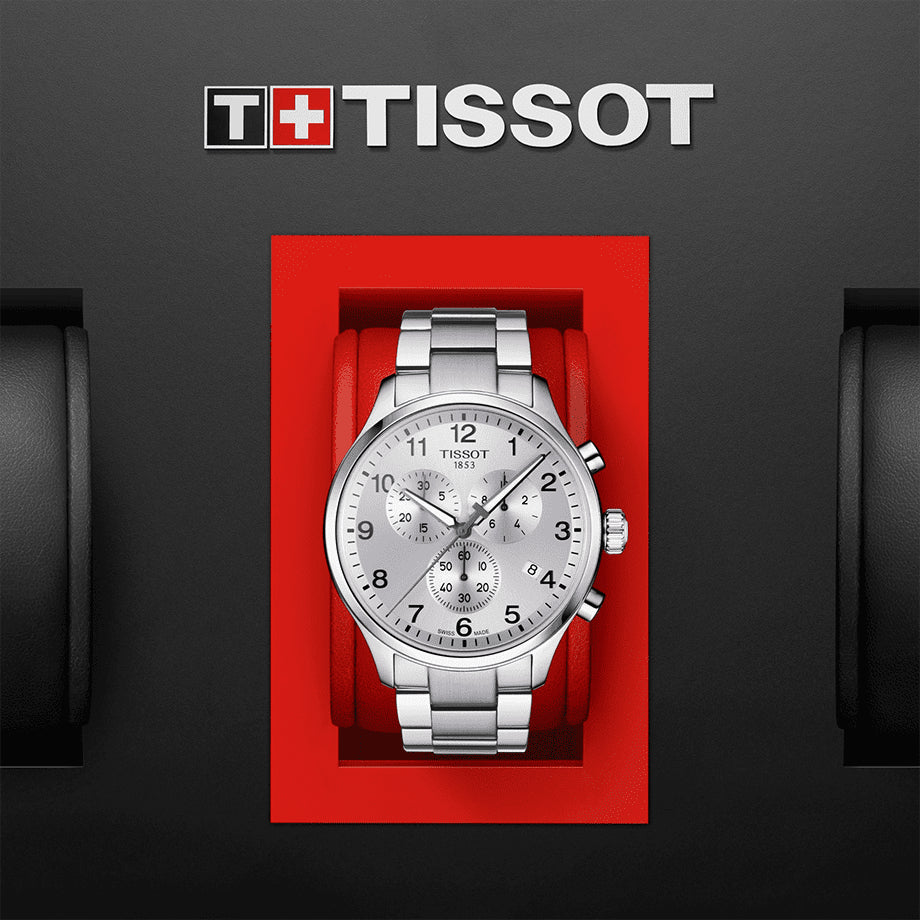 TISSOT Men’s Quartz Swiss Made Stainless Steel Silver Dial 45mm Watch T116.617.11.037.00