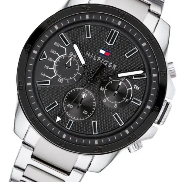 Tommy Hilfiger Men’s Quartz Stainless Steel Black Dial 48mm Watch 1791564