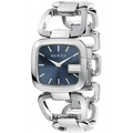 Gucci Women’s Swiss Made Quartz Silver Stainless Steel Blue Dial 25mm Watch YA125405