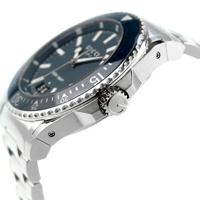 Gucci Men’s Swiss Made Quartz Stainless Steel Blue Dial 45mm Watch YA136203
