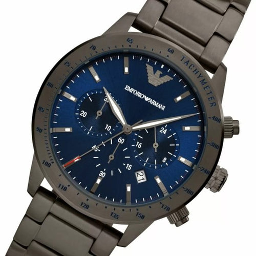 Emporio Armani Men’s Analogue Quartz Chronograph Blue Dial Stainless Steel 44mm Watch AR80045